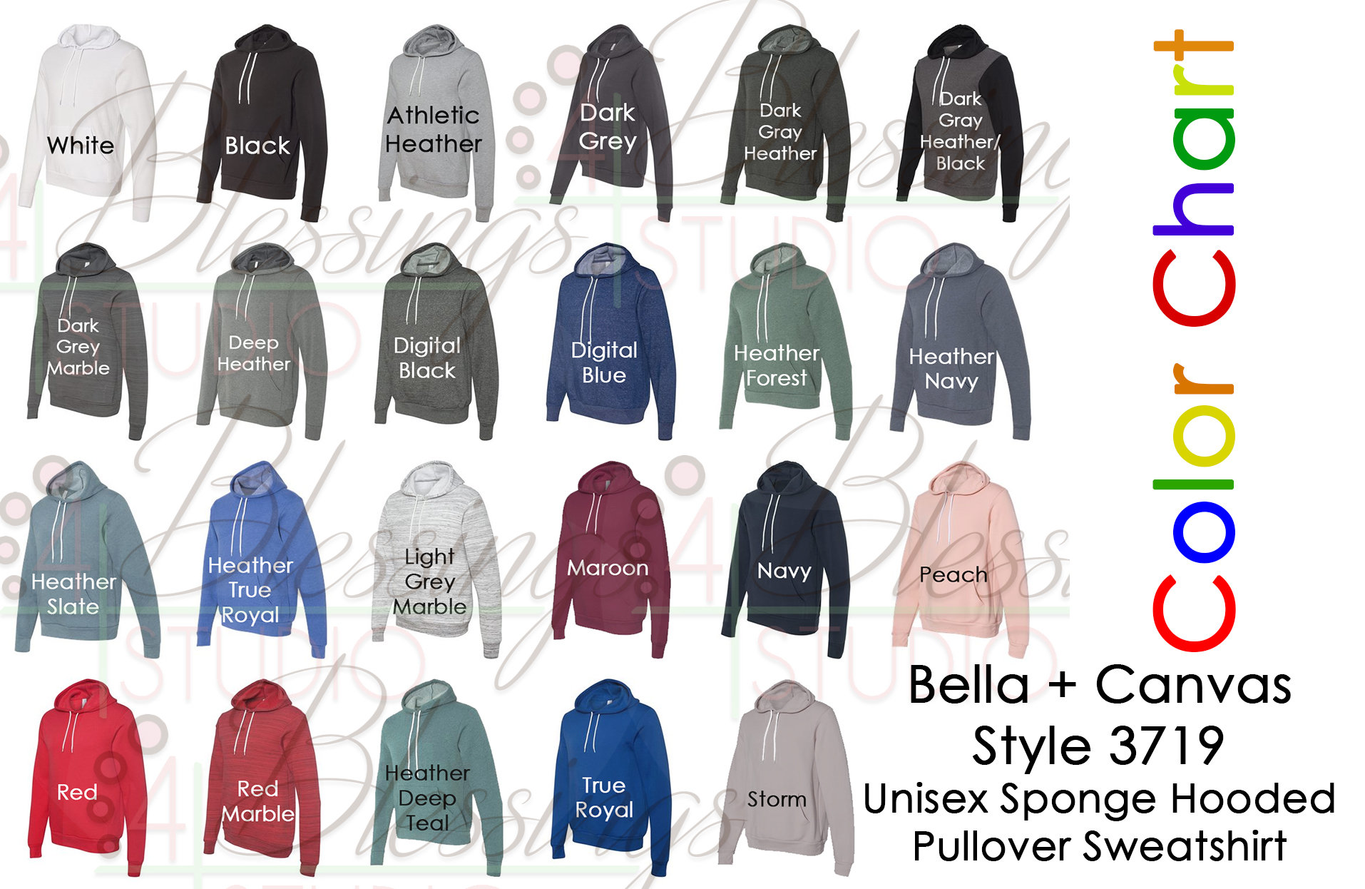 Bella canvas hoodie colors sale