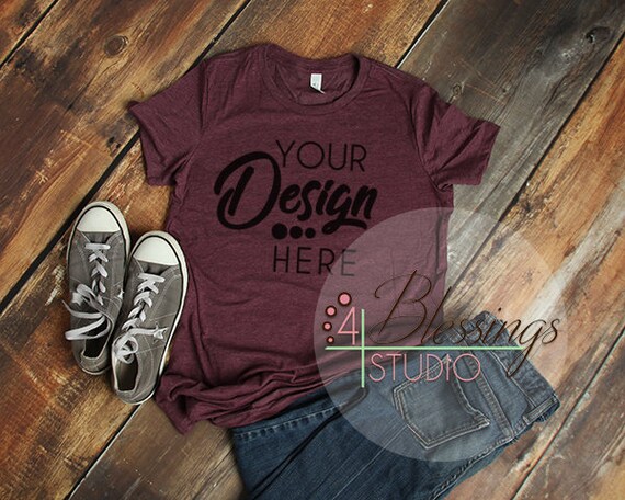 Bella Canvas Mockup 6004 Women S Tshirt Mockup Heather Etsy