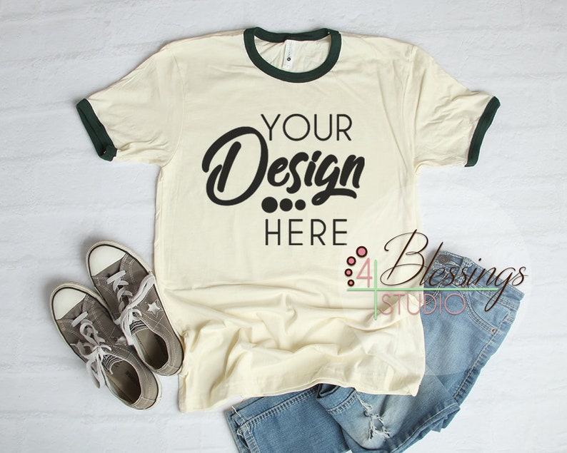 Download Ringer TShirt Mock up Next Level 3604 Natural Forest ...