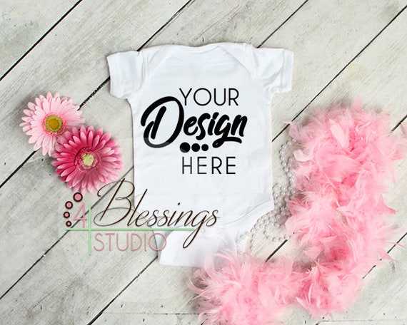 Girls White Baby Bodysuit Shirt Mockup Baby Shirt Mockup Etsy