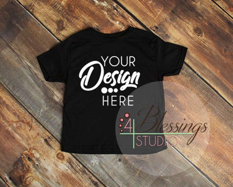 Download Black Childrens T Shirt Mockup Kids Shirt Mockup Blank | Etsy
