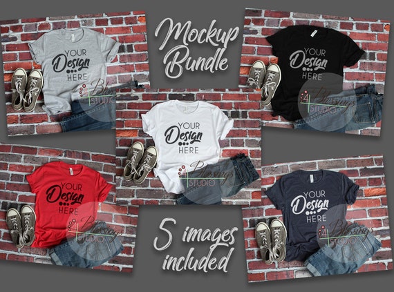Download Bella Canvas Mockup Bundle T Shirt Mockup Bundle 5 Images Etsy