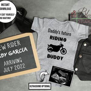 Annonce Numerique De Bebe De Motard Annonce De Grossesse De Etsy