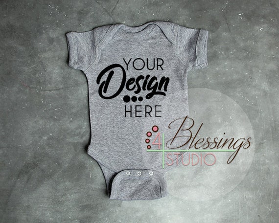 Blank Gray Baby Bodysuit Shirt Mockup Baby Shirt Mockup Etsy