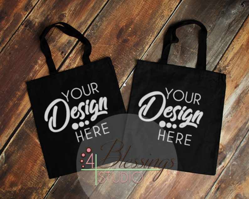 Download Tote Bag Mockup Canvas Tote Mockup Two Black Tote Mock Up | Etsy