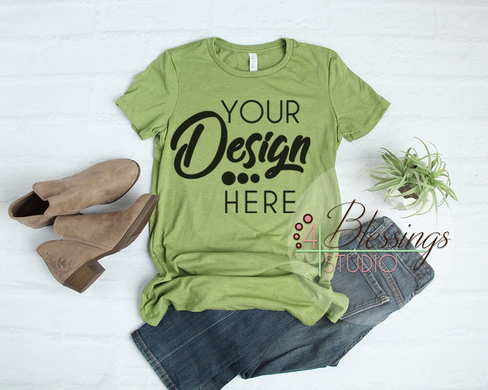 Download Bella Canvas Mockup 6004 Women's TShirt Mockup Heather | Etsy