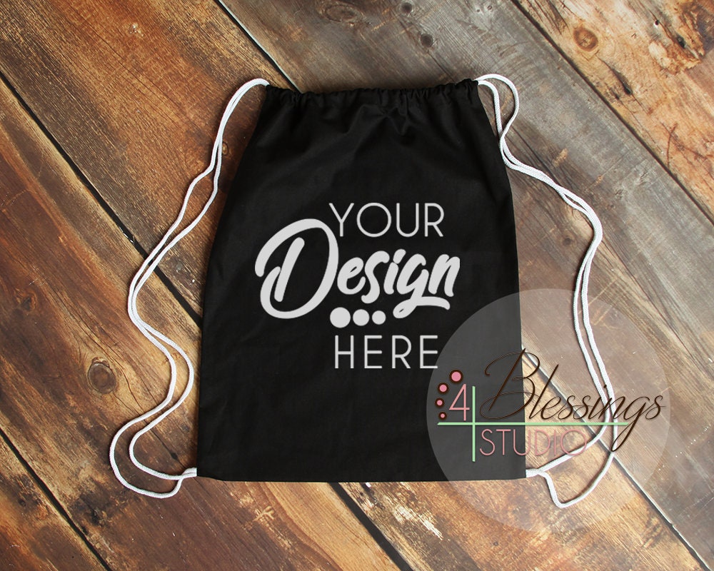 Drawstring Bag Mockup Black Cinch Backpack Template Mockup Natural Tote  Mock Up Blank Tote Bag Photo Shopping Bag Mockup Flat Lay Stock - Main Image
