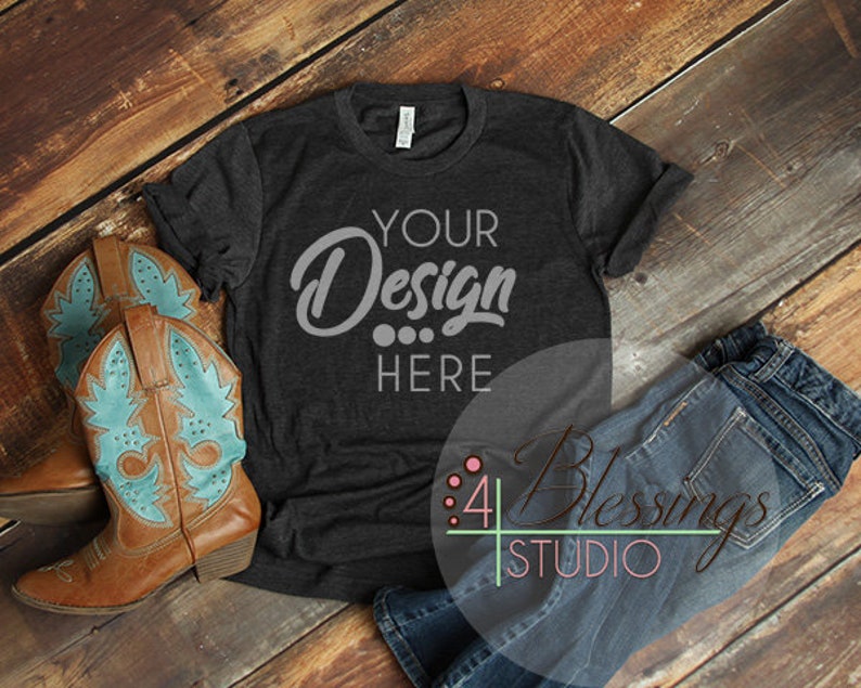 Download Dark Gray Heather Bella Canvas 3001 Unisex Mockup Charcoal ...