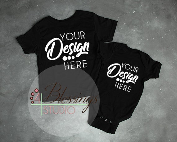 Black Baby Bodysuit And T Shirt Mockup Baby Shirt Mockup Etsy