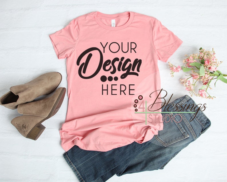 Download Bella Canvas Mockup 6004 Women's TShirt Mockup Heather | Etsy