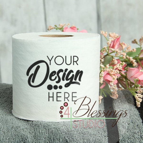 Toilet Paper Mockup Blank Toilet Paper Roll Product Photography TP Mock up Toilet Paper Template Vinyl Toilet Paper Embroidered Toilet Paper