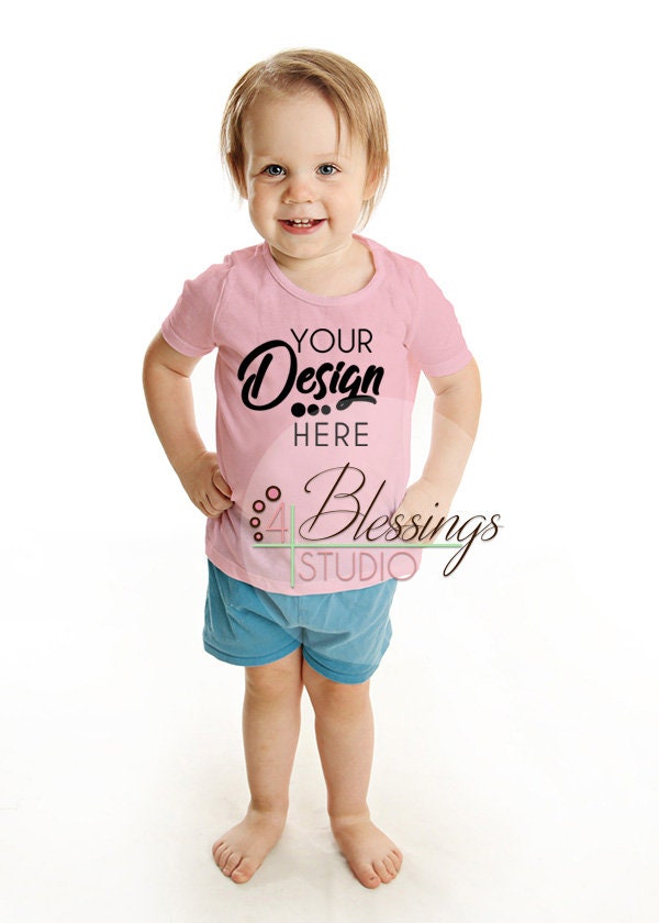 Download Blank Pink Toddler Girl Shirt Mockup modeled Toddler T Shirt | Etsy
