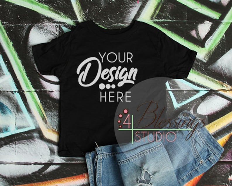 Download Blank Black Kids T Shirt Mockup Black Shirt Mockup Toddler | Etsy