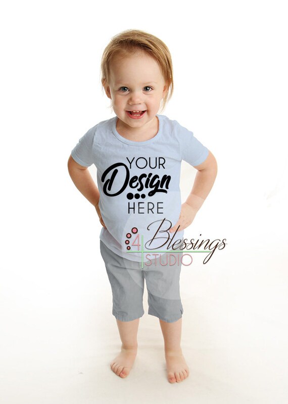 Blank Baby Blue Toddler Shirt Mockup Modeled Toddler T Shirt Etsy