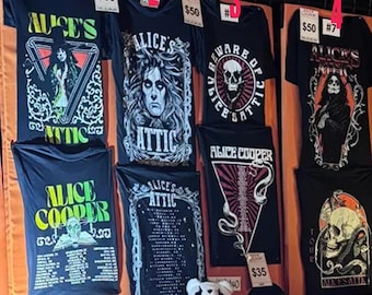 Alice Cooper anuncia reimpressão da camiseta da turnê de primavera "Alice's Attic" - todos os tamanhos