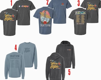 Camiseta o sudadera con capucha personalizada de la gira de verano de Iration 2026 (reedición). Todas las tallas.