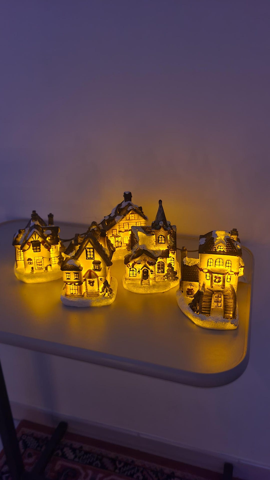 Led House Christmas Christmas Village LED Houses – Set of 5 – Battery Operated (2×AA Each ...