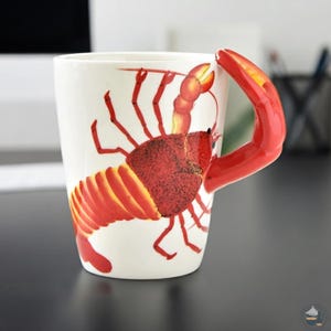 3D Animal Ceramic Mug With Sculpted Handle Whimsical Wildlife Design 400ml Drinkware For Cozy Kitchen Decor Ocean Sea Creature Gift