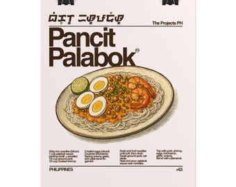 Pancit Palabok Rolled Poster | Filipino Noodles Food Art
