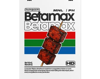 Betamax Skewer Poster Rolled Poster | Retro Filipino Street Food Artwork