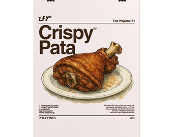 Crispy Pata Rolled Poster | Food Illustration, Filipino Cuisine