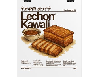 Lechon Kawali Poster Rolled Posters | Filipino Food Art print