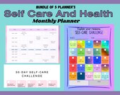 Self Care & Health Planner Printable | Wellness Planner PNG | Daily Habit Tracker |  Digital Download