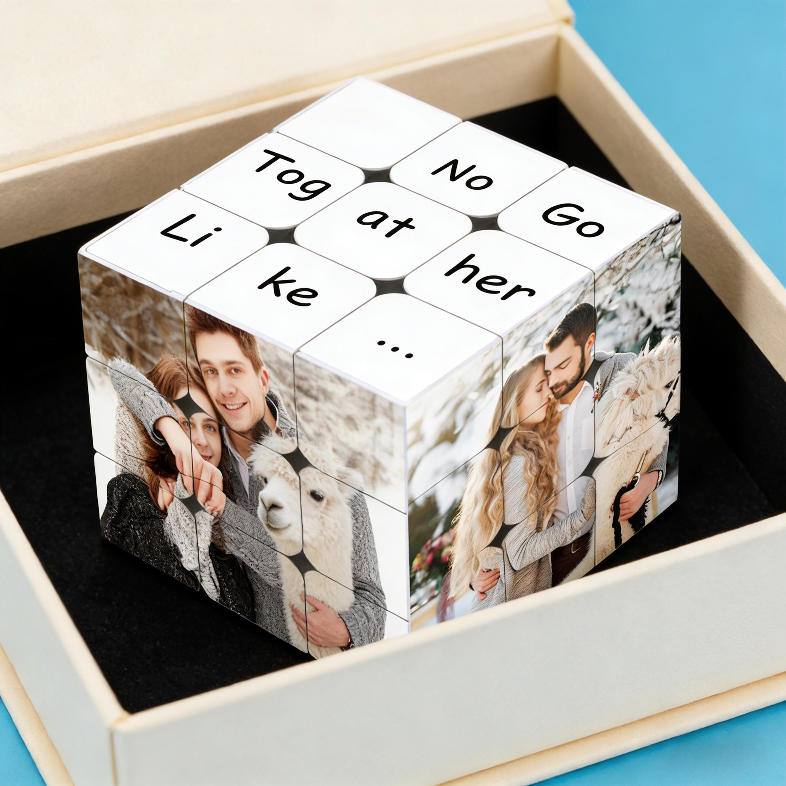 Personalized Folding Photo Magic Cube - Custom Text & Pictures Puzzle ...