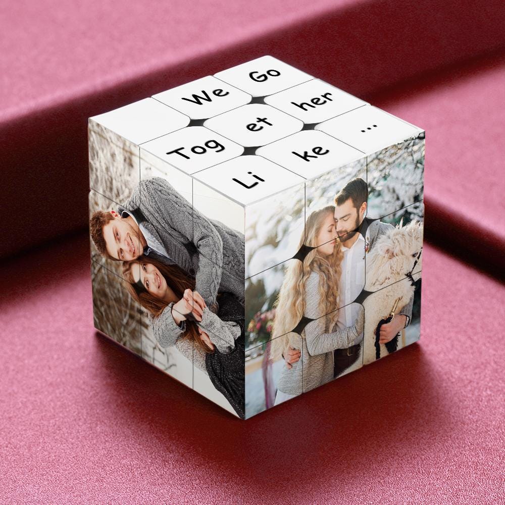 Personalized Folding Photo Magic Cube - Custom Text & Pictures Puzzle ...