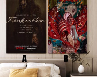 Affiche de film Frankenstein (2025), affiches en toile sans cadre, affiches anciennes, affiches personnalisées, cadeau de vacances, décorations de chambre, cadeaux de Noël