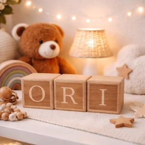 Blocs Prénom - Cube En Bois - Décoration Chambre Bébé - Cadeau Naissance