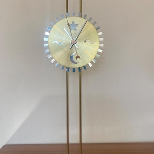 Vintage IKEA PS 1995 Table Clock, Celestial Brass Design