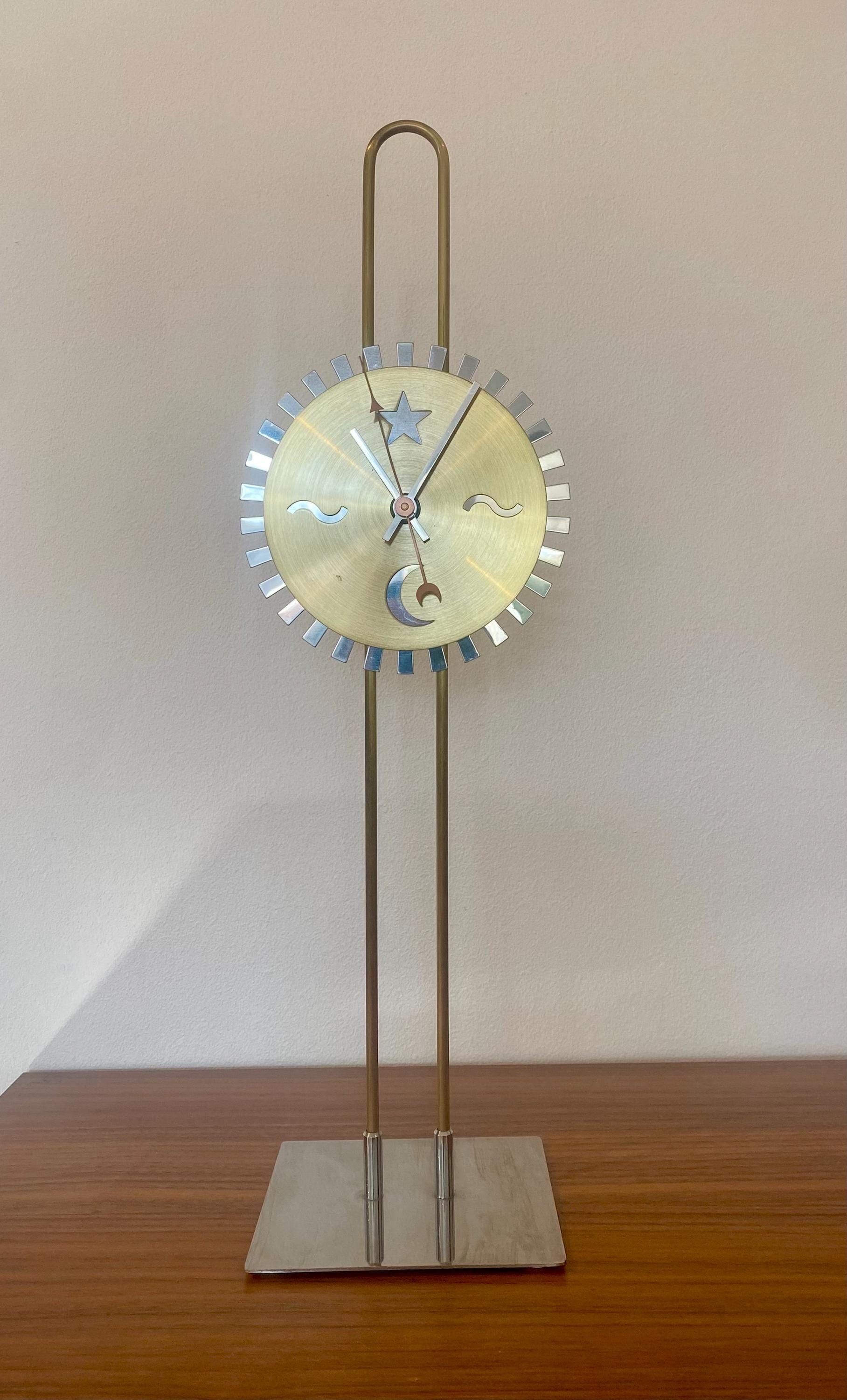 Vintage IKEA Brass Clock Ehlén Johansson Design Scandinavian Decor
