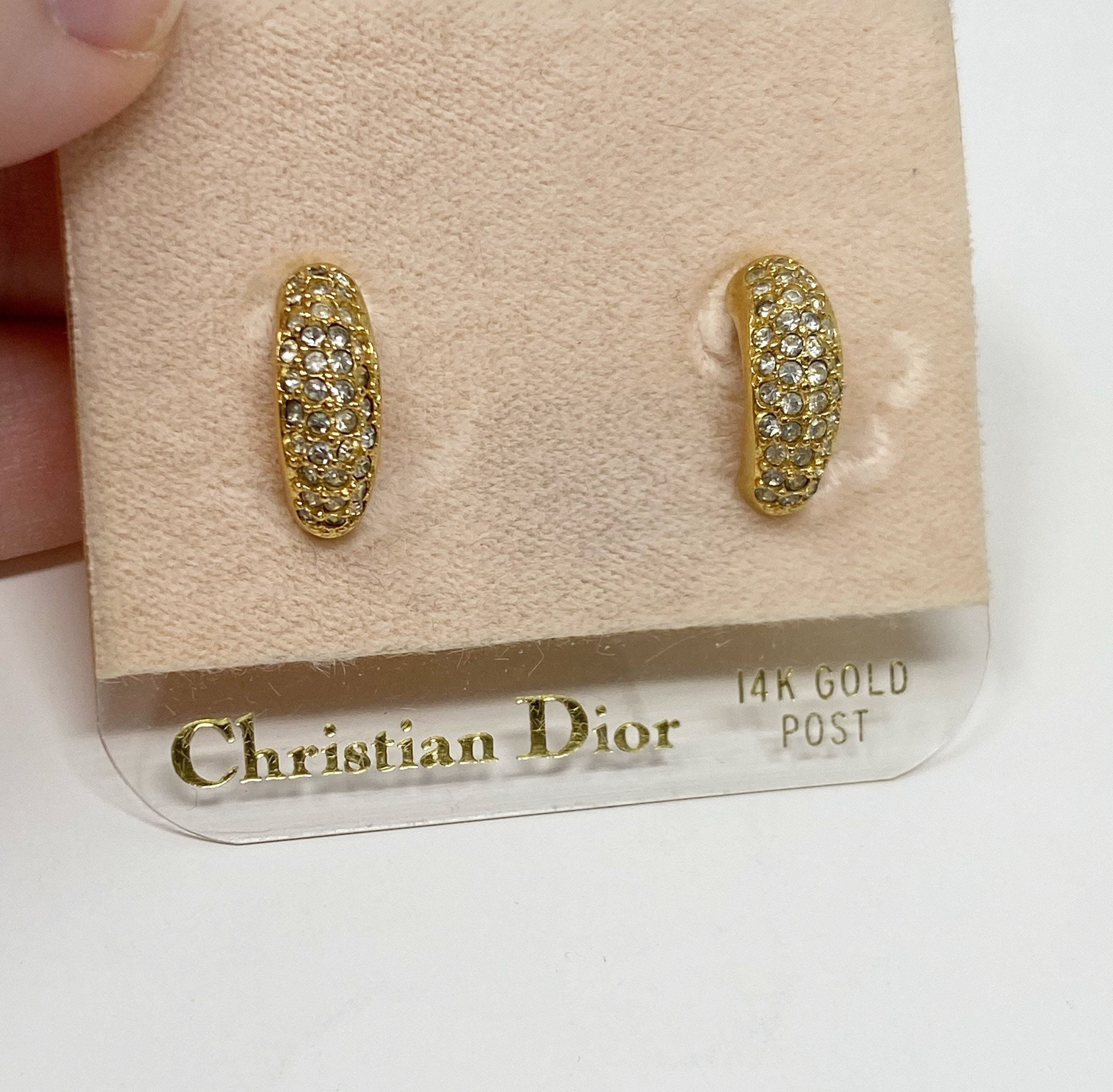Vintage Christian Dior 14K Gold Plated Half Moon Earrings Vintage Christian Dior 14K Gold Plated Half Moon Earrings