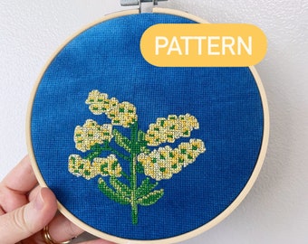 Goldenrod Flower Kentucky State Flower Counted Cross Stitch Pattern Instant Download | Fun DIY Project | PDF Guide