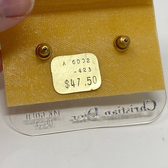 Christian Dior ディオール 14K Gold Post ピアス 箱 Vintage Christian Dior 14K Gold Plated Half Moon Earrings