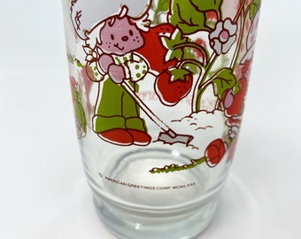 Vintage 1980 Strawberry Shortcake and Huckleberry Pie Juice Glass Tumbler | American Greetings Corp