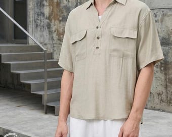 Pocket Polo Shirt | Button Short Sleeve Top | Daily Wear | Minimal Streetwear Style