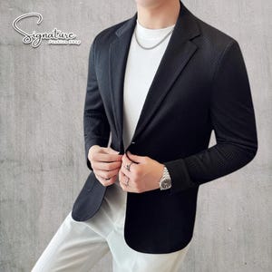 Blazer informal ligero / Chaqueta de traje de verano / Conjunto elegante moderno / Estilo urbano versátil