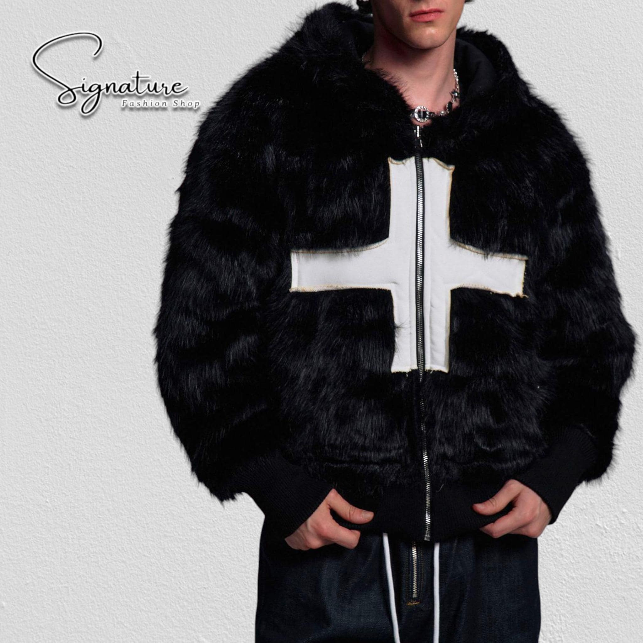 ジャケット・アウター Y2K grunge cargo fur zip flight jacket Grunge & Y2K Women's Jackets: Faux Fur, Bombers, Fleece Borgs