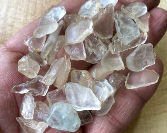 40 Pieces~100% Natural White Topaz Rough, 10/15 MM, Genuine White Topaz Crystal Raw Topaz Rough Gemstone, For Jewellry Making etc