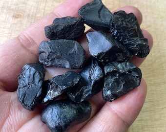 10 PCS~Black Spinel Crystal Rough-Black Spinel Rough Gemstone, Healing Crystal Stones-20/25 MM