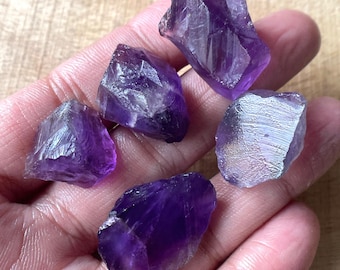 5 Stück ~ Natürliche Amethyst Rohedelsteine