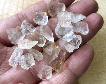 20PCS-Natural White Topaz Rough, Raw White Topaz Crystal-Uncut Topaz Gemstone Clear Topaz Specimen Healing Crystal Collector (10-13 mm)