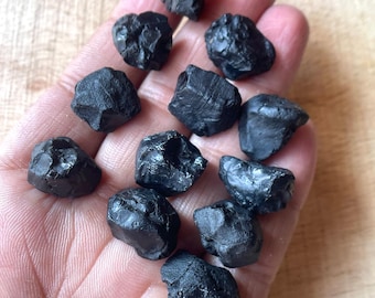 10 PCS~Natural Black Spinel Crystal Rough-Black Spinel Rough Gemstone, Healing Crystal Stones-15/18 MM