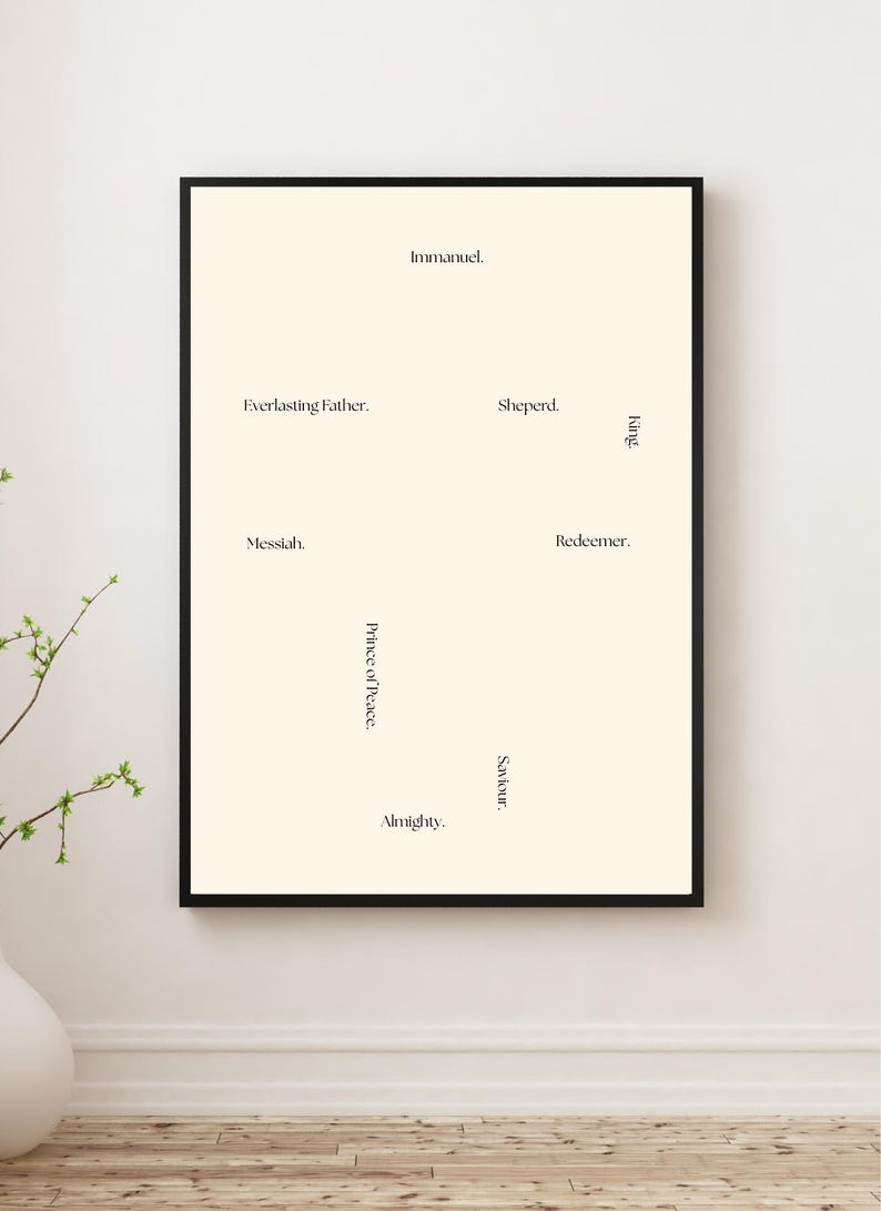 Names of Jesus Typography Print | Minimalist Christian Wall Art ...