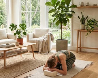 Yogamat van biologische kruidenkatoen – milieuvriendelijk, handgeweven, antislip oefen- en meditatiemat 2 x 6 ft reisvriendelijk