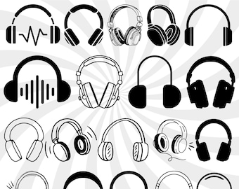 Headphone Svg Bundle, Headset Svg, Headphones Silhouette, Music Svg, Headphone Cricut, Headphone Vector, Headphones Clipart, Headphone Png