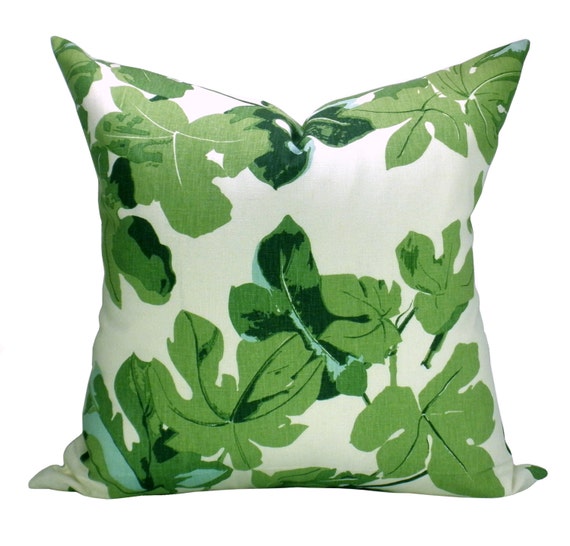 Pillow cover Spark Modern pillow Fig Leaf Faded on Hemp- ON BOTH SIDES floral