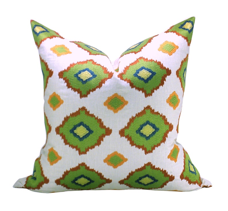Pillow cover, Sikar Embroidery Citrus, woven geometric, Spark Modern pillow image 1
